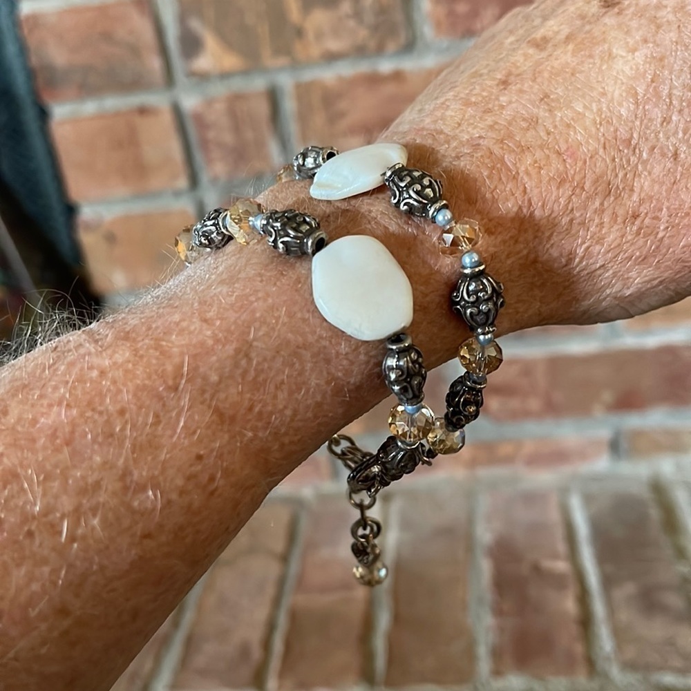 Brighton Utopia White Double Strand Bracelet